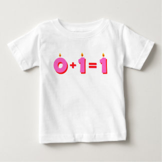 Eén roze eerste geboorte Baby Girl T-shirt