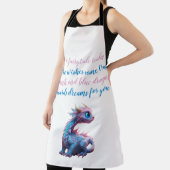 Een roze en blauwe draak bewaakt dromen voor u schort (Insitu)