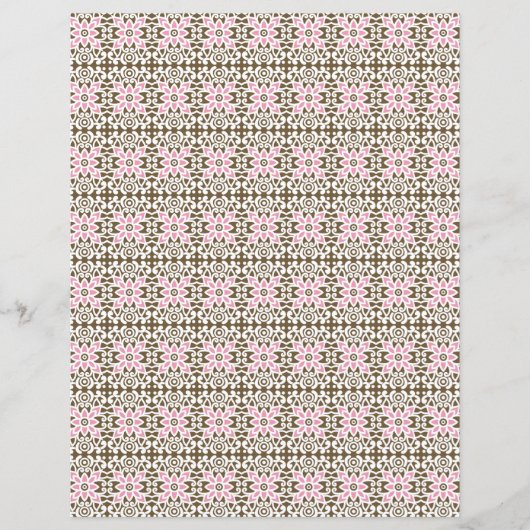 Een roze en bruin patroon op een witte achtergrond (Voorkant)