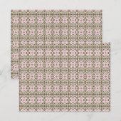 Een roze en bruin patroon op een witte achtergrond briefkaart (Voorkant / Achterkant)