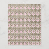 Een roze en bruin patroon op een witte achtergrond flyer (Achterkant)