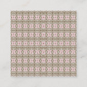 Een roze en bruin patroon op een witte achtergrond klantenkaartje (Achterkant)