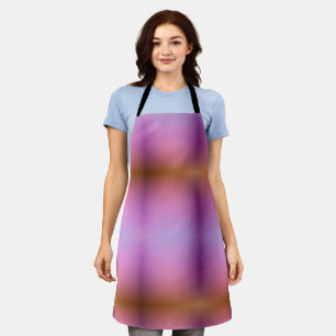 Een roze en bruine tie-dye schort wordt twee keer