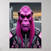 Een roze en paarse buitenaardse | AI Art Poster (Voorkant)