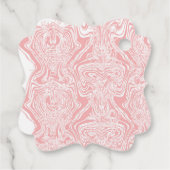 Een roze en wit abstract ontwerp op een witte acht bedankjes labels (Achterkant)