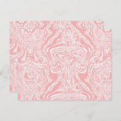 Een roze en wit abstract ontwerp op een witte acht briefkaart (Voorkant / Achterkant)