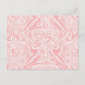 Een roze en wit abstract ontwerp op een witte acht briefkaart (Voorkant)