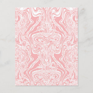 Een roze en wit abstract ontwerp op een witte acht flyer