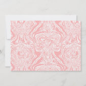 Een roze en wit abstract ontwerp op een witte acht kaart (Voorkant)