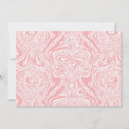 Een roze en wit abstract ontwerp op een witte acht kaart (Voorkant)