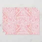 Een roze en wit abstract ontwerp op een witte acht kaart (Voorkant / Achterkant)