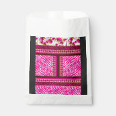 Een roze en wit behang met een kruis erop bedankzakje (Voorkant)