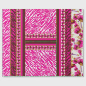 Een roze en wit behang met een kruis erop cadeaupapier (Vlak)