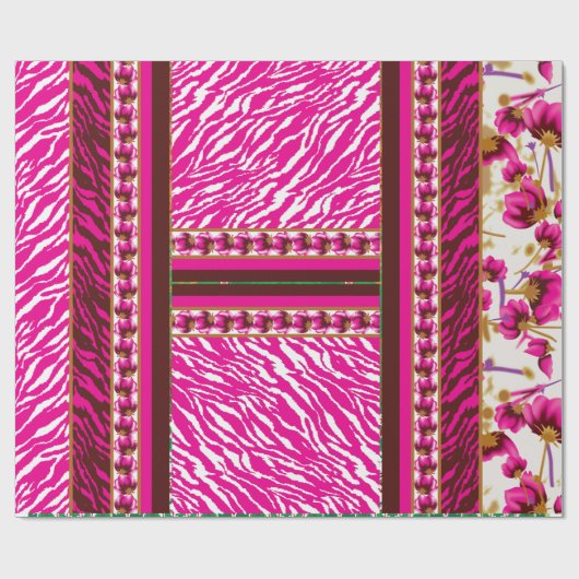 Een roze en wit behang met een kruis erop cadeaupapier (Vlak)