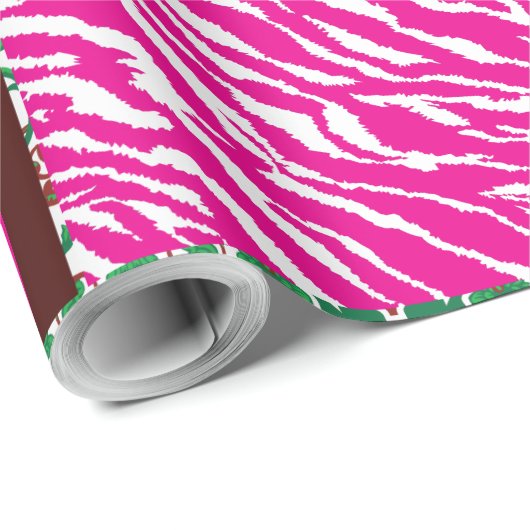 Een roze en wit behang met een kruis erop cadeaupapier (Rol Hoek)