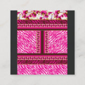 Een roze en wit behang met een kruis erop klantenkaartje (Achterkant)