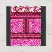 Een roze en wit behang met een kruis erop klantenkaartje (Voorkant)