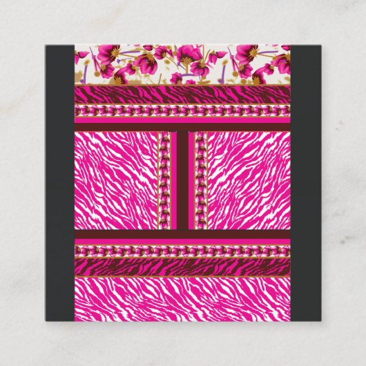 Een roze en wit behang met een kruis erop klantenkaartje (Voorkant)