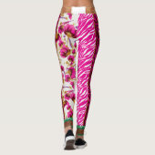 Een roze en wit behang met een kruis erop leggings (Achterkant)