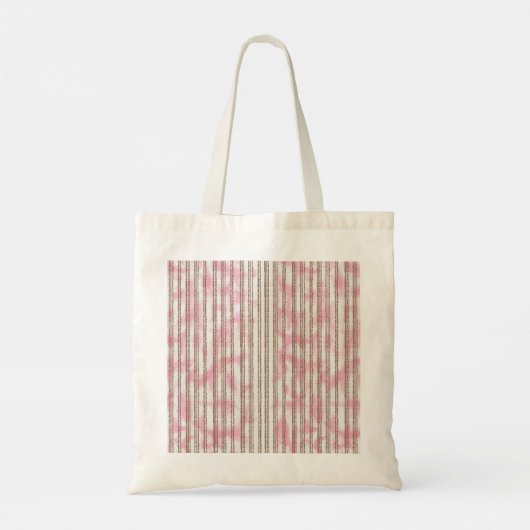 een roze en wit gestreepte achtergrond tote bag (Achterkant)