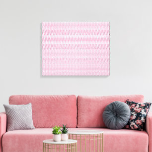 Een roze en witte achtergrond met golvende lijnen canvas afdruk