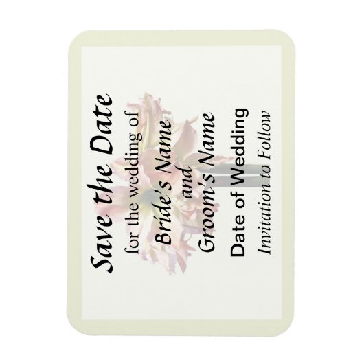 Een roze en witte Amaryllis sparen de Datum Magneet (Verticaal)