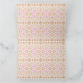 Een roze en witte bloem patroon op een bruine acht bedankkaart (Binnen)