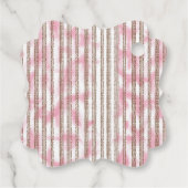 Een roze en witte gestreepte achtergrond bedankjes labels (Achterkant)