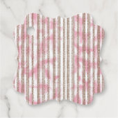 Een roze en witte gestreepte achtergrond bedankjes labels (Voorkant)