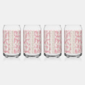 Een roze en witte gestreepte achtergrond blikvorm glas (Achterkant)