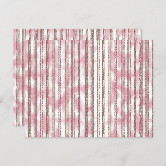 Een roze en witte gestreepte achtergrond briefkaart (Voorkant / Achterkant)