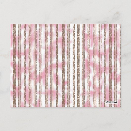 Een roze en witte gestreepte achtergrond briefkaart (Achterkant)