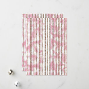 Een roze en witte gestreepte achtergrond feestdagenkaart
