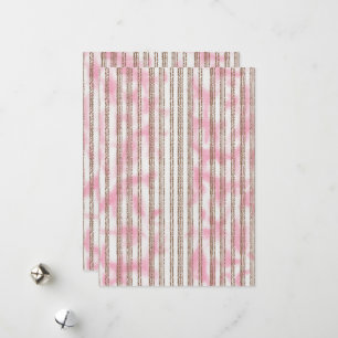 Een roze en witte gestreepte achtergrond feestdagenkaart