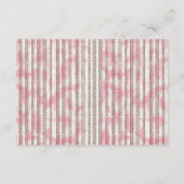 Een roze en witte gestreepte achtergrond informatiekaartje (Achterkant)
