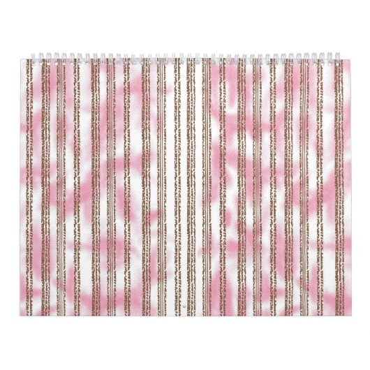 Een roze en witte gestreepte achtergrond kalender (Hoes)