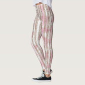 Een roze en witte gestreepte achtergrond leggings (Links)
