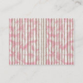 Een roze en witte gestreepte achtergrond plaatskaartje (Achterkant)