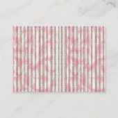 Een roze en witte gestreepte achtergrond plaatskaartje (Voorkant)
