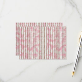 Een roze en witte gestreepte achtergrond RSVP kaartje
