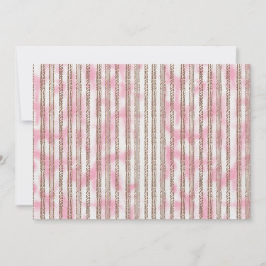 Een roze en witte gestreepte achtergrond save the date (Voorkant)