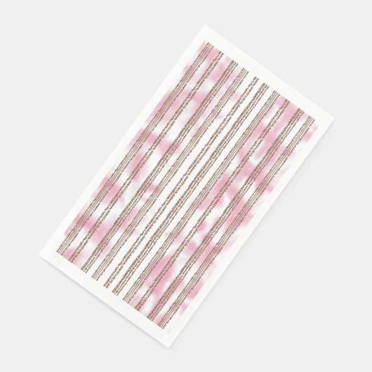 Een roze en witte gestreepte achtergrond servet (Hoek)