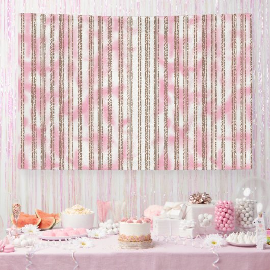 Een roze en witte gestreepte achtergrond spandoek (Feest)
