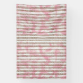 Een roze en witte gestreepte achtergrond spandoek (Verticaal)