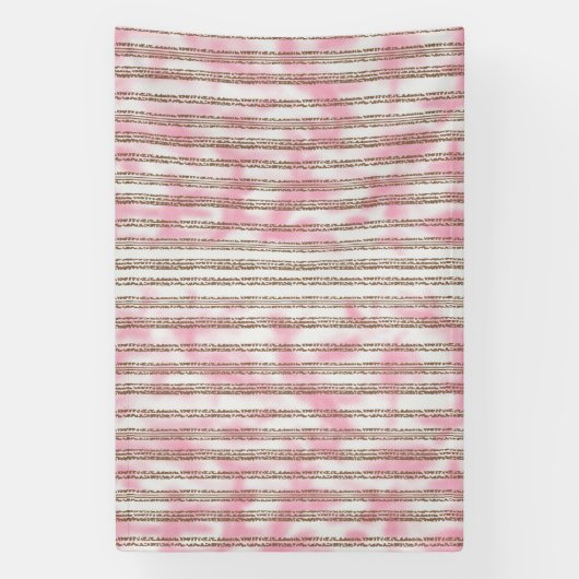 Een roze en witte gestreepte achtergrond spandoek (Verticaal)