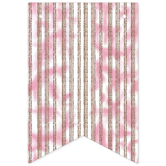 Een roze en witte gestreepte achtergrond vlaggetjes (Eerste vlag)