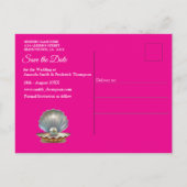 Een roze en witte marmeren afwerking met geborstel aankondigingskaart (Achterkant)