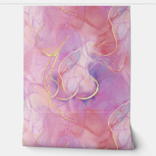 Een roze en witte marmeren afwerking met geborstel behang