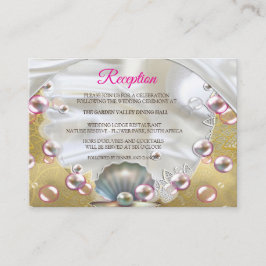 Een roze en witte marmeren afwerking met geborstel informatiekaartje