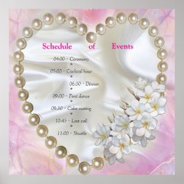 Een roze en witte marmeren afwerking met geborstel poster